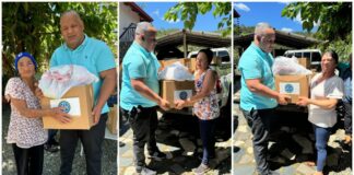 Ruddy de los Santos con gesto solidario en su tierra natal