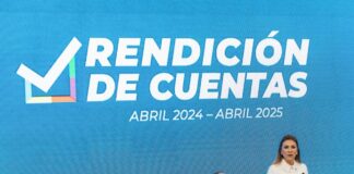 Carolina Mejía exhibe logros durante su quinta rendición de cuentas