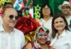 Raquel Peña encabeza junto al Alcalde Ulises Rodríguez la segunda salida del Carnaval de Santiago