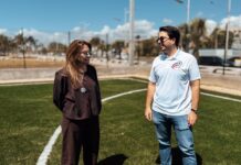 Carolina supervisa avances en cancha de fútbol y skate park del Malecón Deportivo