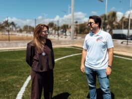 Carolina supervisa avances en cancha de fútbol y skate park del Malecón Deportivo