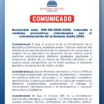 Resolución núm. MIP-RR-0001-2026, referente a medidas preventivas relacionadas con la conmemoración de la Semana Santa 2026.