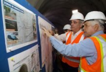 Presidente Abinader supervisa túnel pluvial de la avenida Luperón que se construye con fondos de Aerodom, para evitar inundaciones en la zona