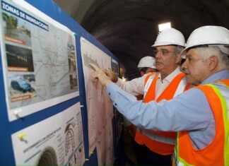 Presidente Abinader supervisa túnel pluvial de la avenida Luperón que se construye con fondos de Aerodom, para evitar inundaciones en la zona